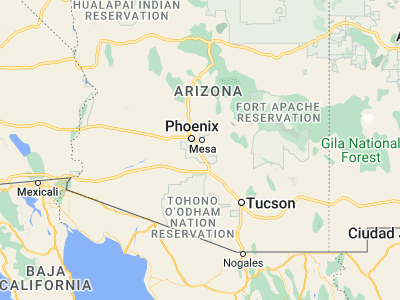 Map showing location of Sun Lakes (33.21116, -111.87542)