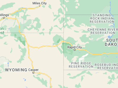 Map showing location of Sundance (44.40637, -104.37578)