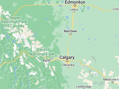 Map showing location of Sundre (51.8001, -114.63532)
