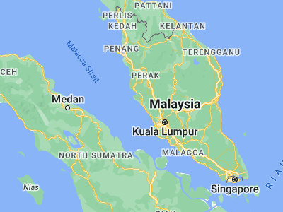 Map showing location of Sungai Besar (3.6746, 100.9867)