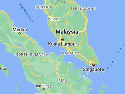 Map showing location of Sungai Pelek New Village (2.65, 101.7)