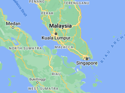 Map showing location of Sungai Udang (2.269, 102.1427)