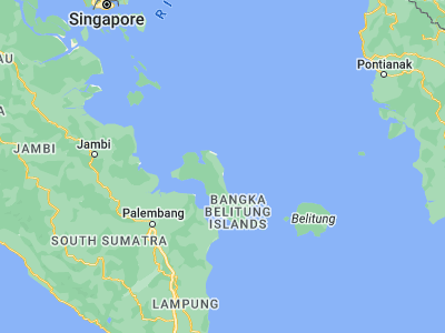 Map showing location of Sungailiat (-1.85, 106.13333)
