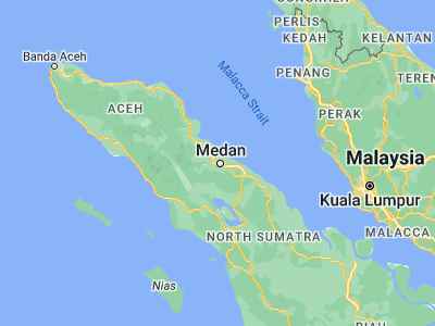 Map showing location of Sunggal (3.5765, 98.6151)