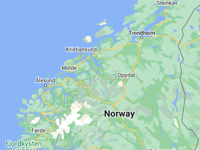 Map showing location of Sunndalsøra (62.67545, 8.55153)
