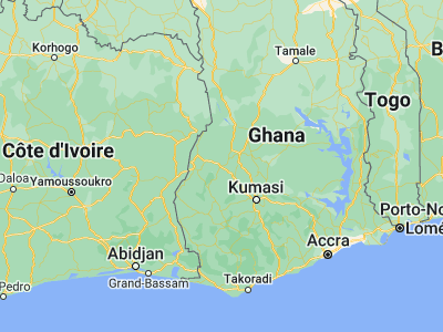 Map showing location of Sunyani (7.33991, -2.32676)