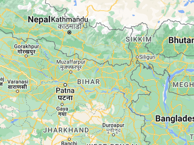 Map showing location of Supaul (26.11503, 86.59527)