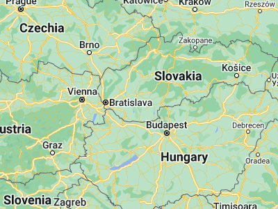 Map showing location of Šurany (48.08613, 18.18447)