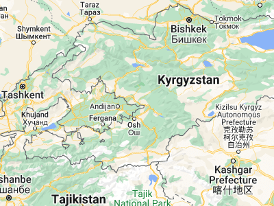 Map showing location of Suzak (40.8982, 72.90482)