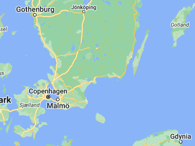 Map showing location of Svängsta (56.26667, 14.76667)