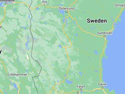 Map showing location of Sveg (62.03407, 14.36577)
