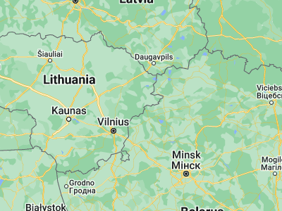 Map showing location of Švenčionys (55.15, 26.16667)