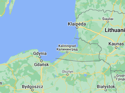Map showing location of Svetlogorsk (54.93987, 20.15479)