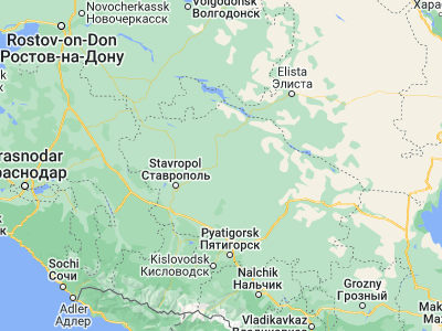 Map showing location of Svetlograd (45.33528, 42.85472)