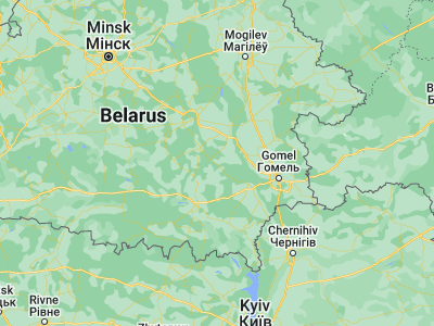 Map showing location of Svyetlahorsk (52.6329, 29.7389)