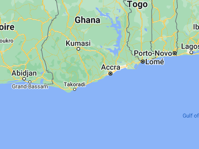 Map showing location of Swedru (5.53711, -0.69984)