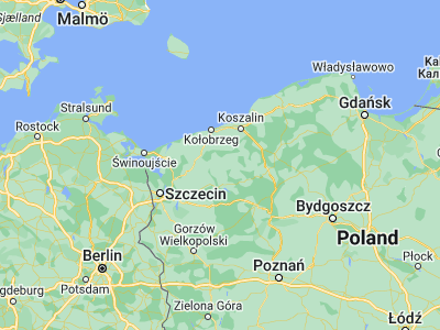 Map showing location of Świdwin (53.77464, 15.77671)