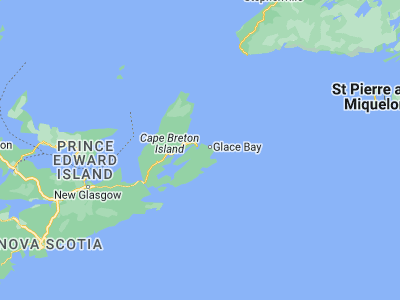Map showing location of Sydney (46.1351, -60.1831)