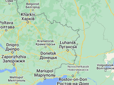 Map showing location of Syeverodonets’k (48.94832, 38.49166)