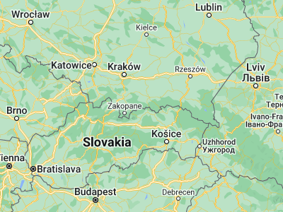 Map showing location of Szczawnica (49.42437, 20.48487)