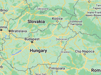 Map showing location of Szentistván (47.76667, 20.66667)