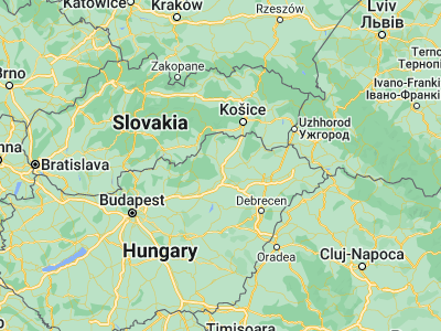 Map showing location of Szirmabesenyő (48.15, 20.8)