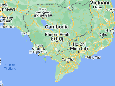Map showing location of Ta Khmau (11.48333, 104.95)