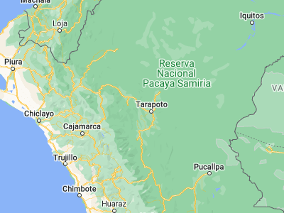 Map showing location of Tabalosos (-6.35, -76.68333)