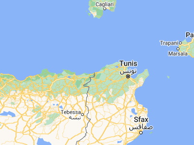Map showing location of Tabarka (36.95442, 8.75801)