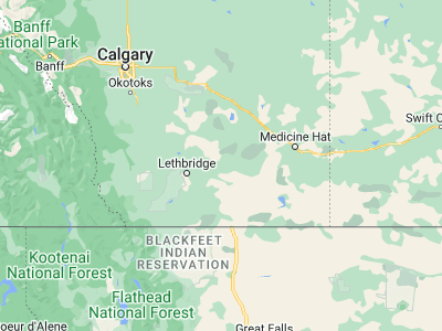 Map showing location of Taber (49.78703, -112.14603)