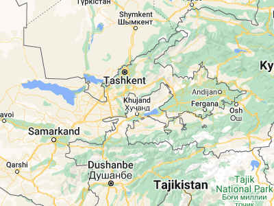 Map showing location of Taboshar (40.57018, 69.64175)