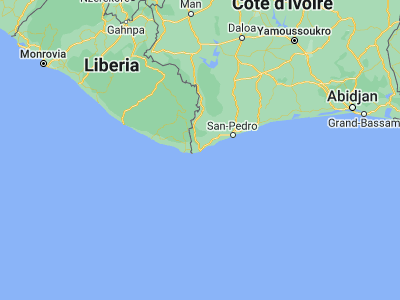 Map showing location of Tabou (4.42295, -7.3528)