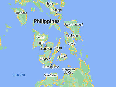 Map showing location of Tabuelan (10.8209, 123.8689)