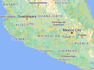 Map showing location of Tacámbaro de Codallos (19.23514, -101.45817)