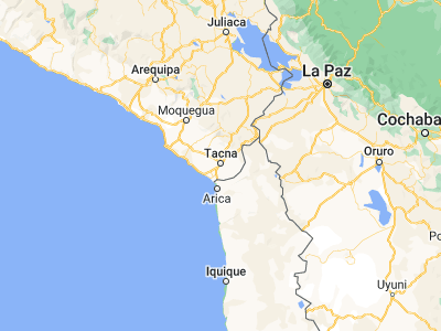 Map showing location of Tacna (-18.00556, -70.24833)