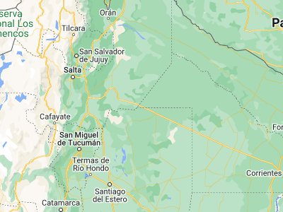 Map showing location of Taco Pozo (-25.61667, -63.28333)