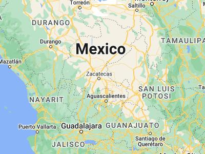 Map showing location of Tacoaleche (22.82073, -102.40452)