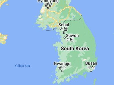 Map showing location of Taesal-li (36.9714, 126.4542)