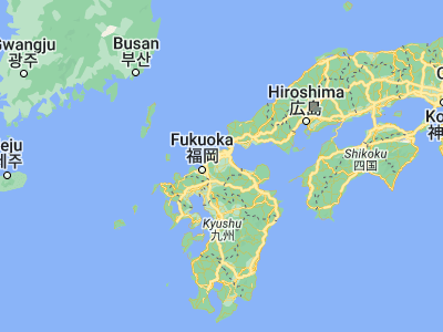 Map showing location of Tagawa (33.63333, 130.8)