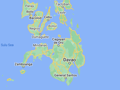 Map showing location of Tagoloan (8.53889, 124.75694)