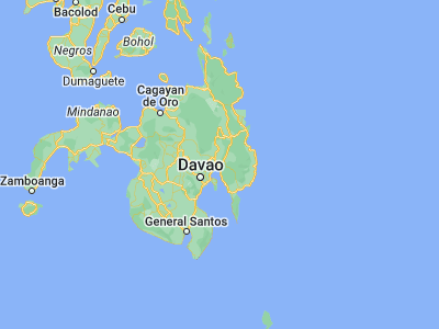 Map showing location of Tagum (7.44778, 125.80778)