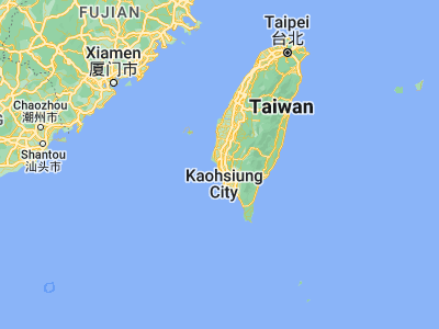 Map showing location of Tainan (22.99083, 120.21333)