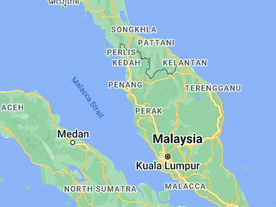 Map showing location of Taiping (4.85, 100.73333)