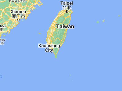 Map showing location of Taitung City (22.7583, 121.1444)
