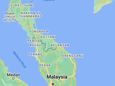 Map showing location of Tak Bai (6.25947, 102.05461)