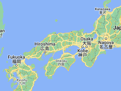 Map showing location of Takahashi (34.78333, 133.61667)