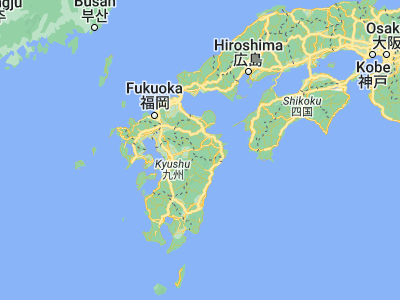 Map showing location of Takedamachi (32.96667, 131.4)