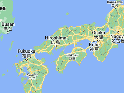 Map showing location of Takehara (34.33833, 132.91667)