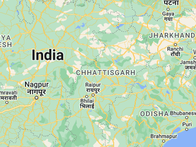 Map showing location of Takhatpur (22.15, 81.86667)