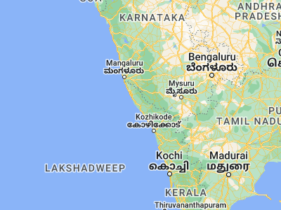 Map showing location of Taliparamba (12.05, 75.35)
